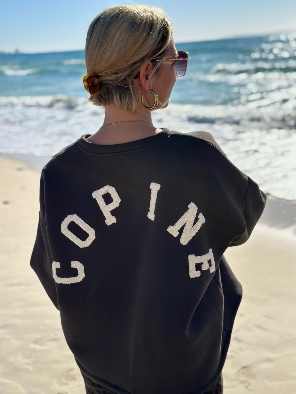 COPINE Sweatshirt mit Backprint – CHOCOLATE