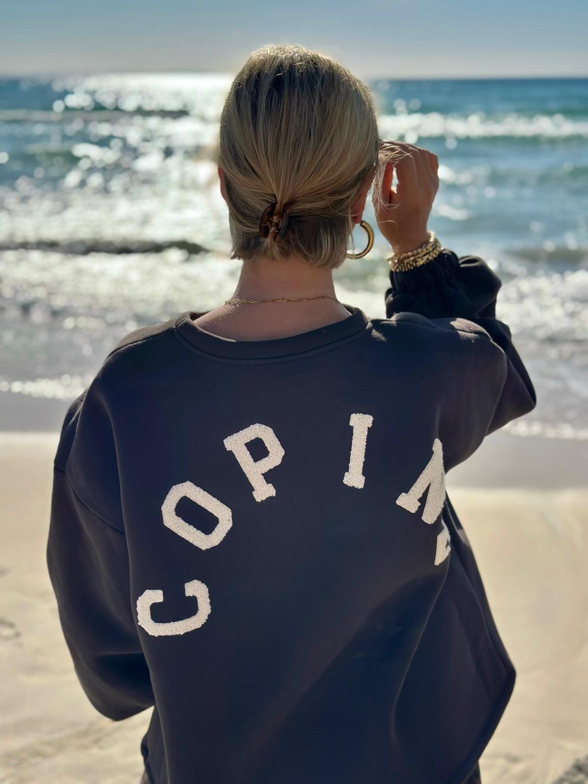 COPINE Sweatshirt mit Backprint – CHOCOLATE