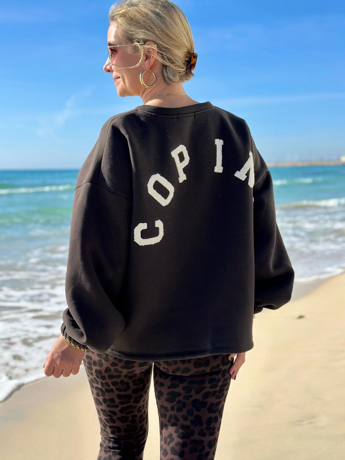 COPINE Sweatshirt mit Backprint – CHOCOLATE