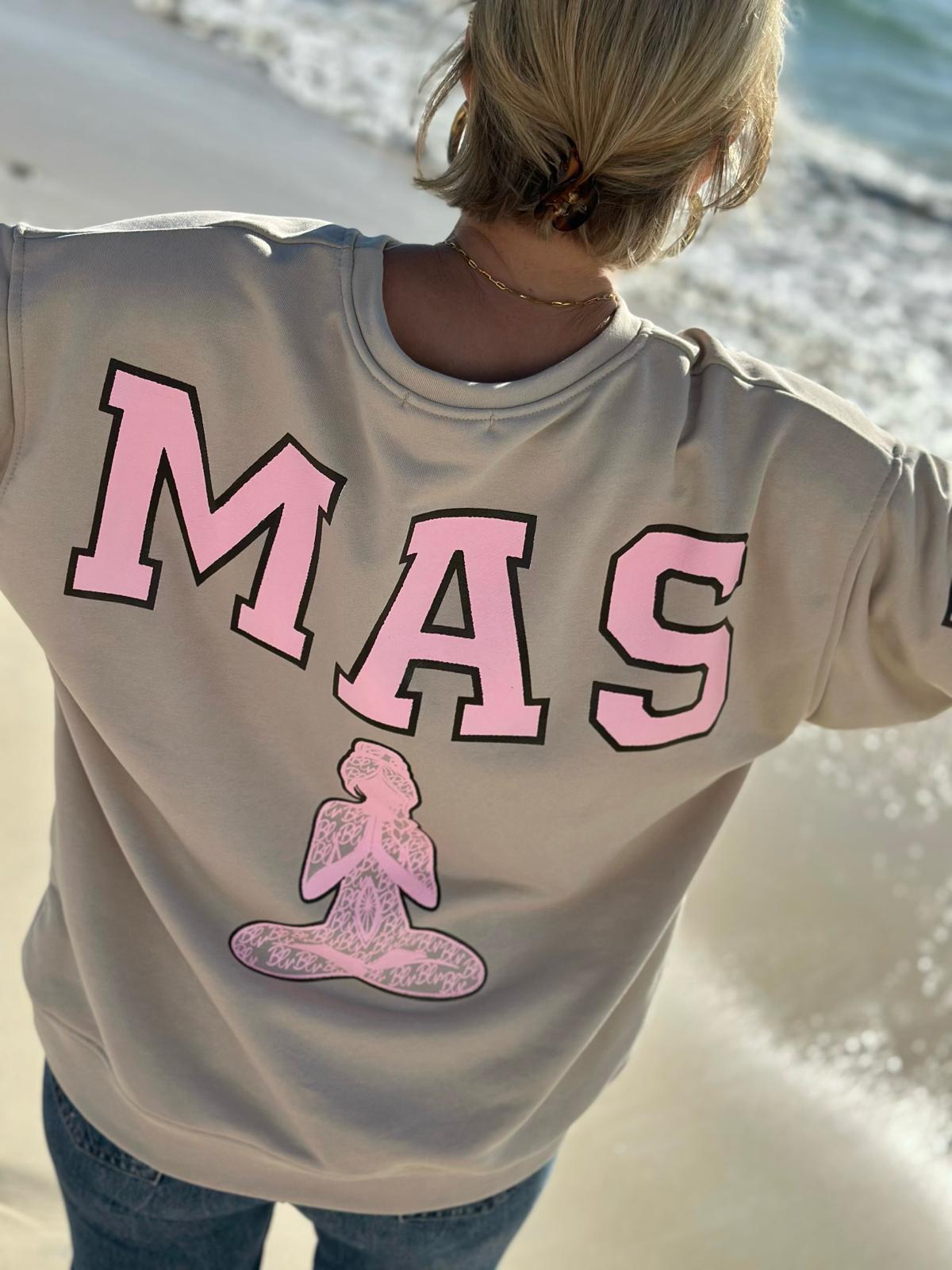 NAMASTE Statement Sweatshirt – Soft Taupe