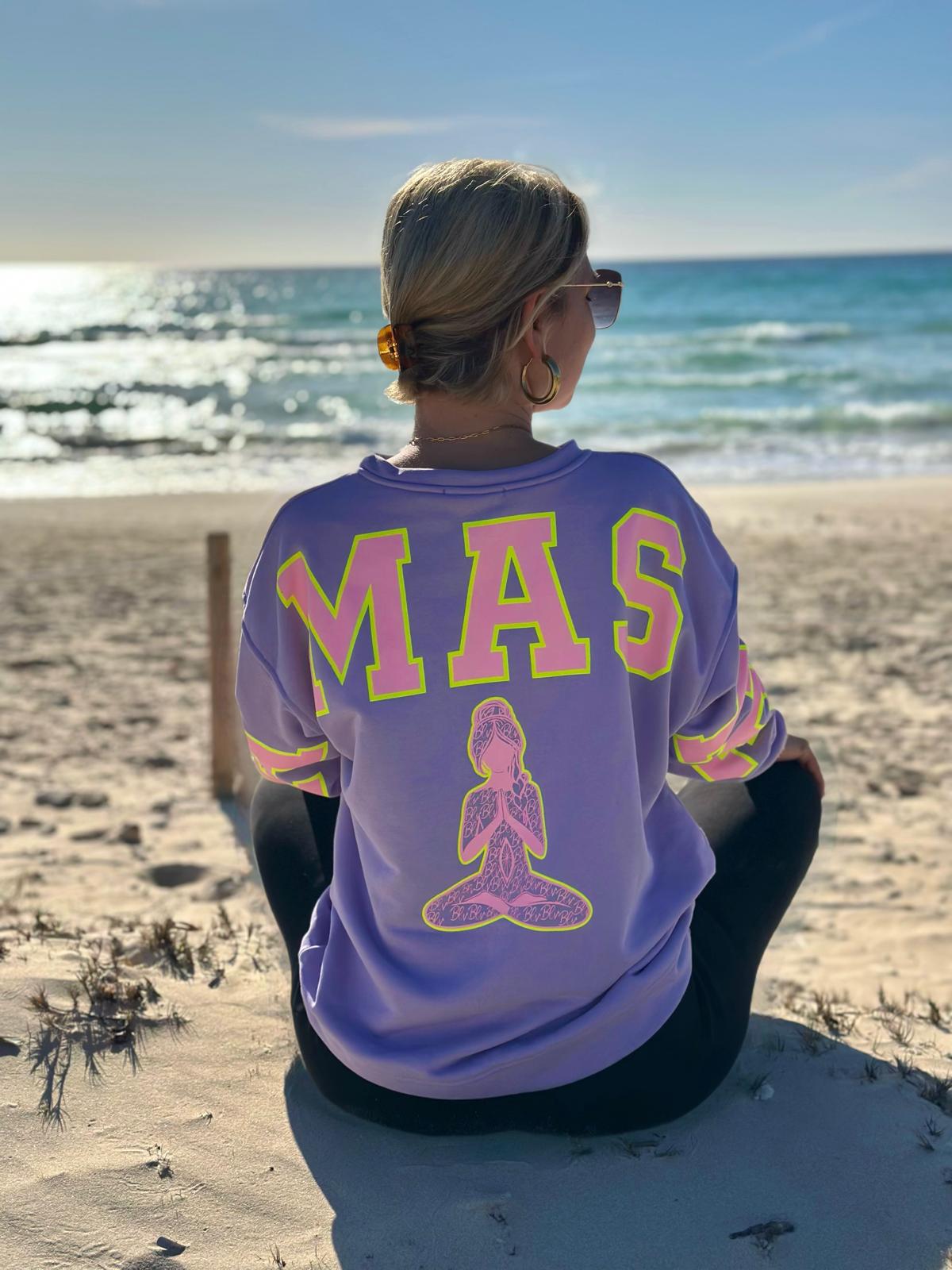 NAMASTE Statement Sweatshirt – Funny Flieder