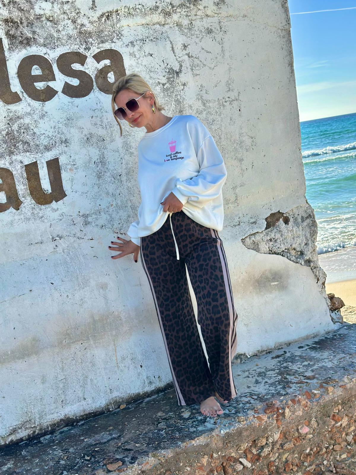 Leo Lounge Hose mit Kontraststreifen