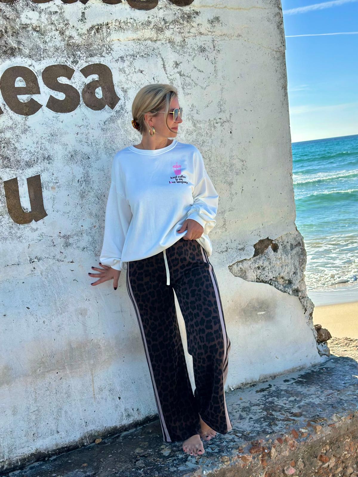 Leo Lounge Hose mit Kontraststreifen
