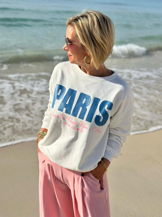 PARIS Sweatshirt „Champs-Élysées“ – Cozy & Stylish in Weiß