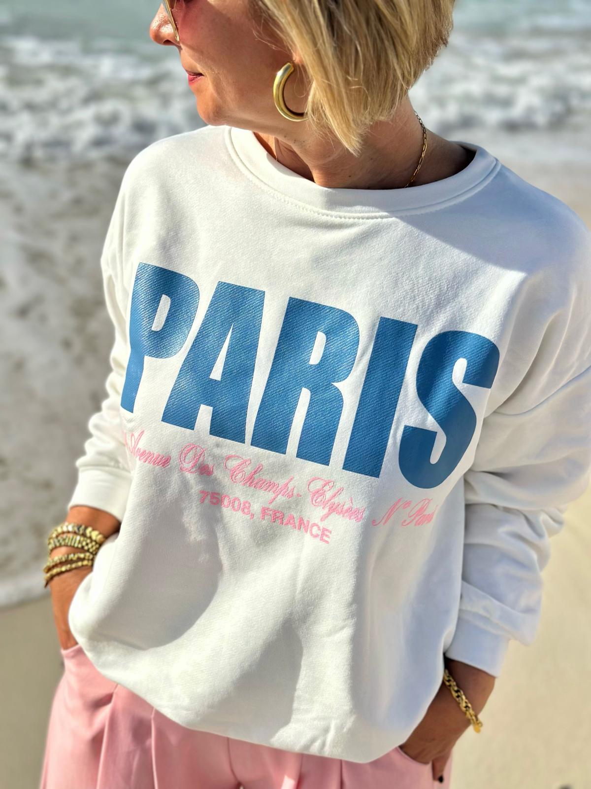PARIS Sweatshirt „Champs-Élysées“ – Cozy & Stylish in Weiß