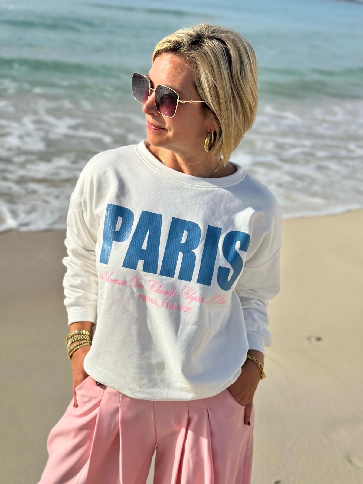 PARIS Sweatshirt „Champs-Élysées“ – Cozy & Stylish in Weiß