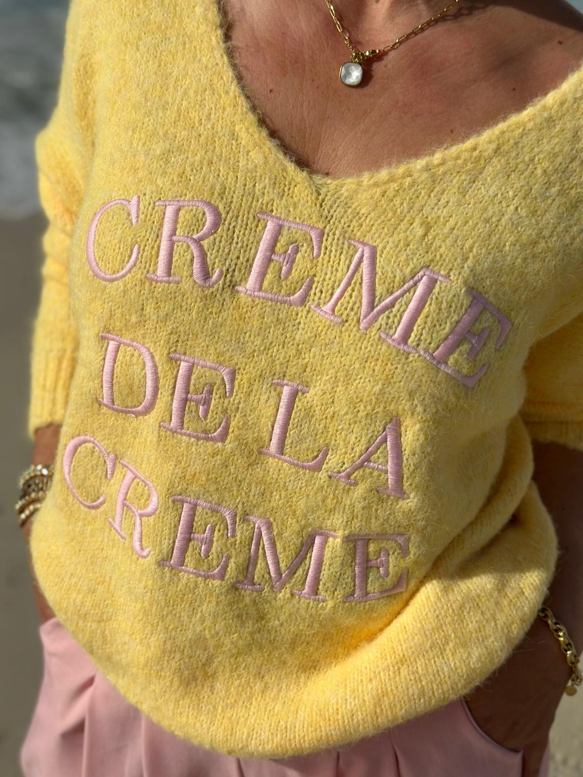 Crème de la Crème – Strickpullover mit Statement-Stick in SUNNY YELLOW