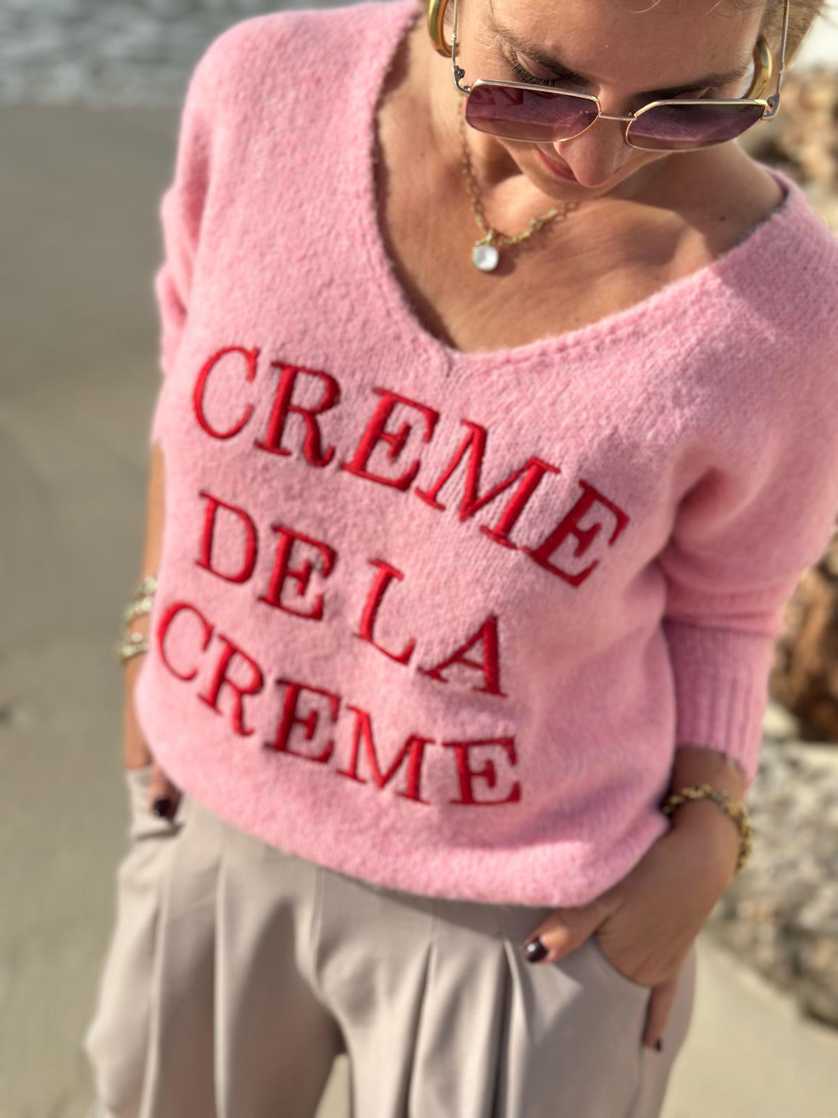 Crème de la Crème – Strickpullover mit Statement-Stick in LIGHT ROSÈ