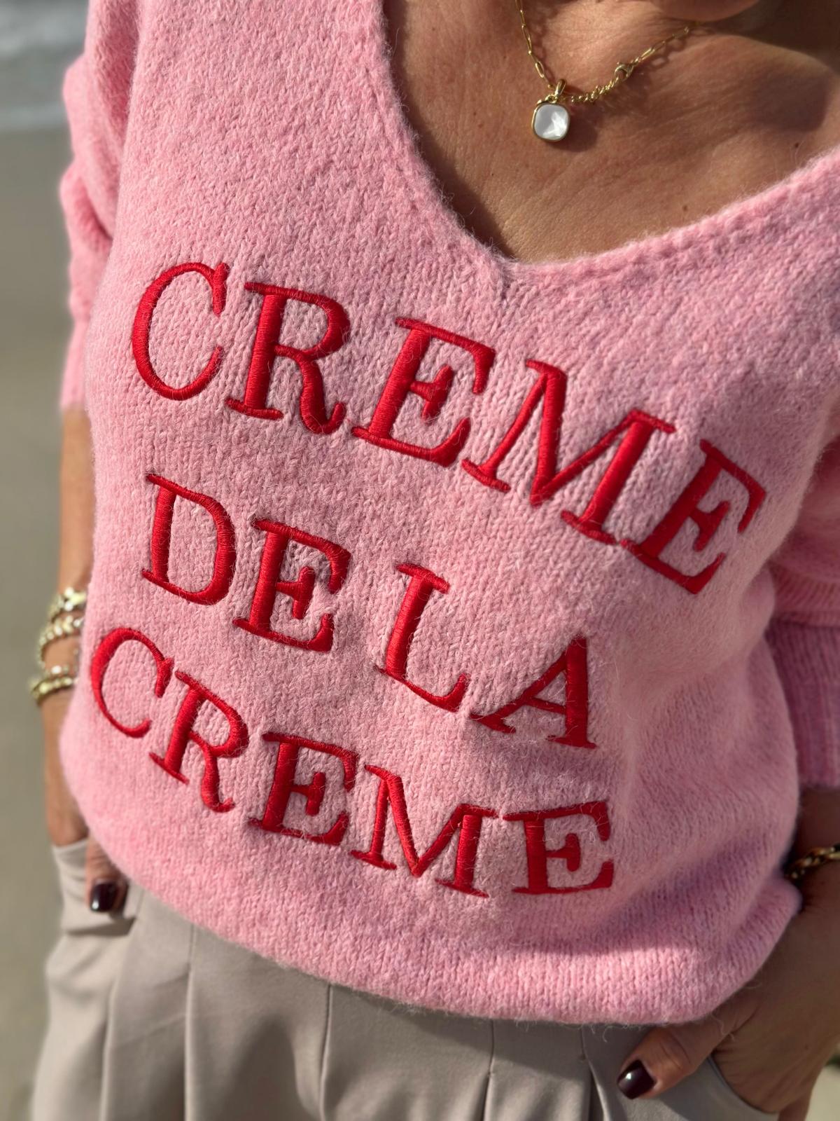 Crème de la Crème – Strickpullover mit Statement-Stick in LIGHT ROSÈ