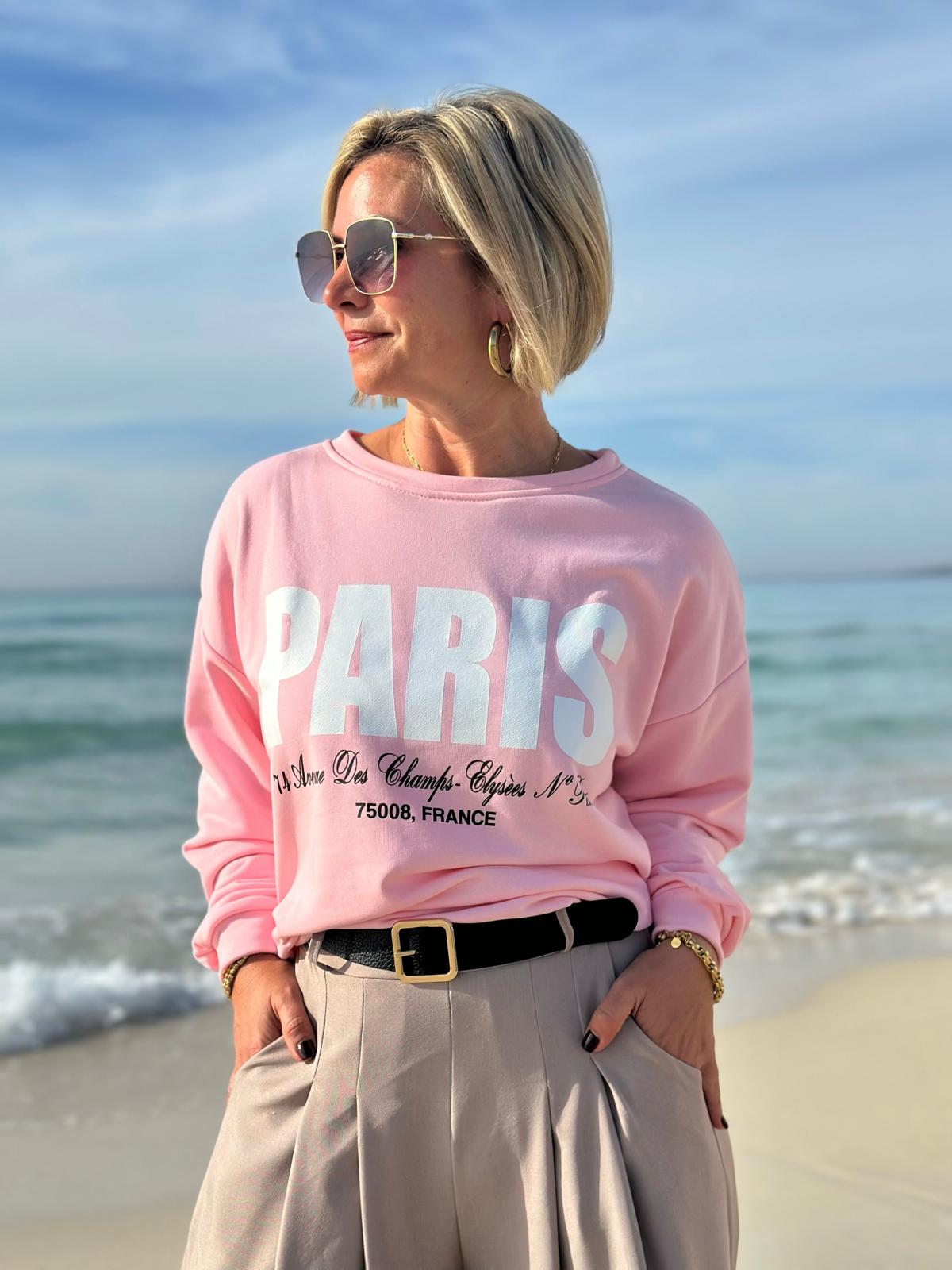 PARIS Sweatshirt „Champs-Élysées“ – Cozy & Stylish in Rosé
