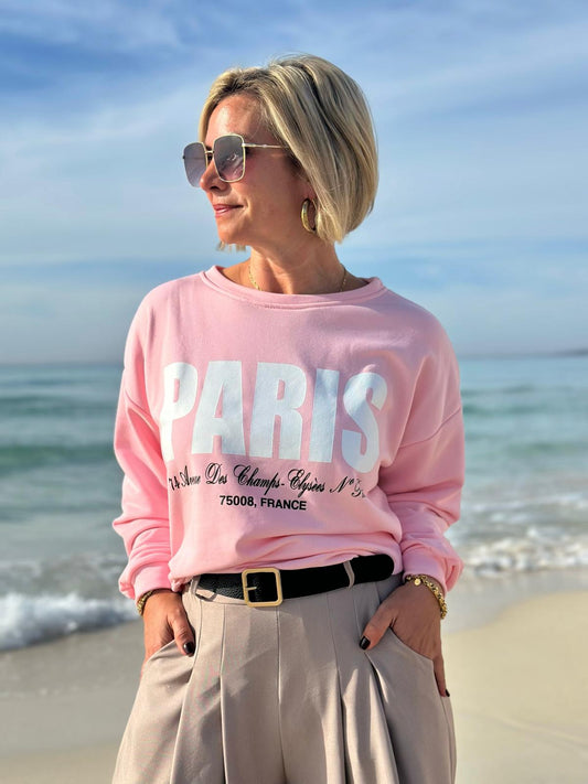 PARIS Sweatshirt „Champs-Élysées“ – Cozy & Stylish in Rosé