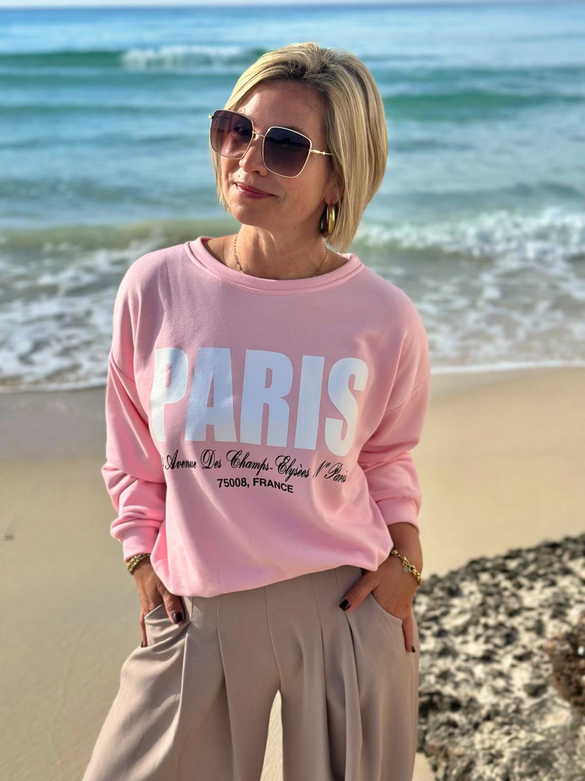 PARIS Sweatshirt „Champs-Élysées“ – Cozy & Stylish in Rosé