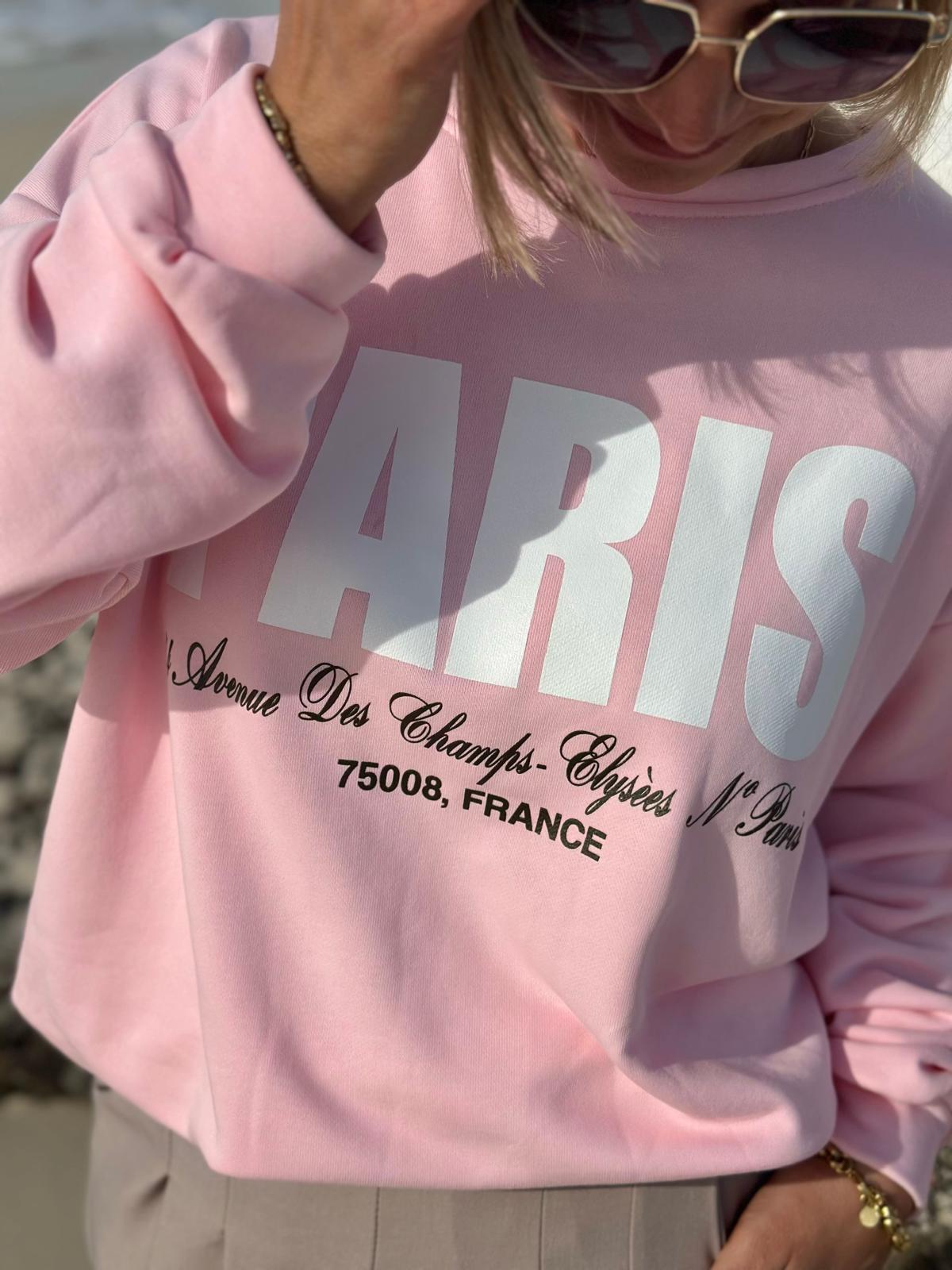 PARIS Sweatshirt „Champs-Élysées“ – Cozy & Stylish in Rosé