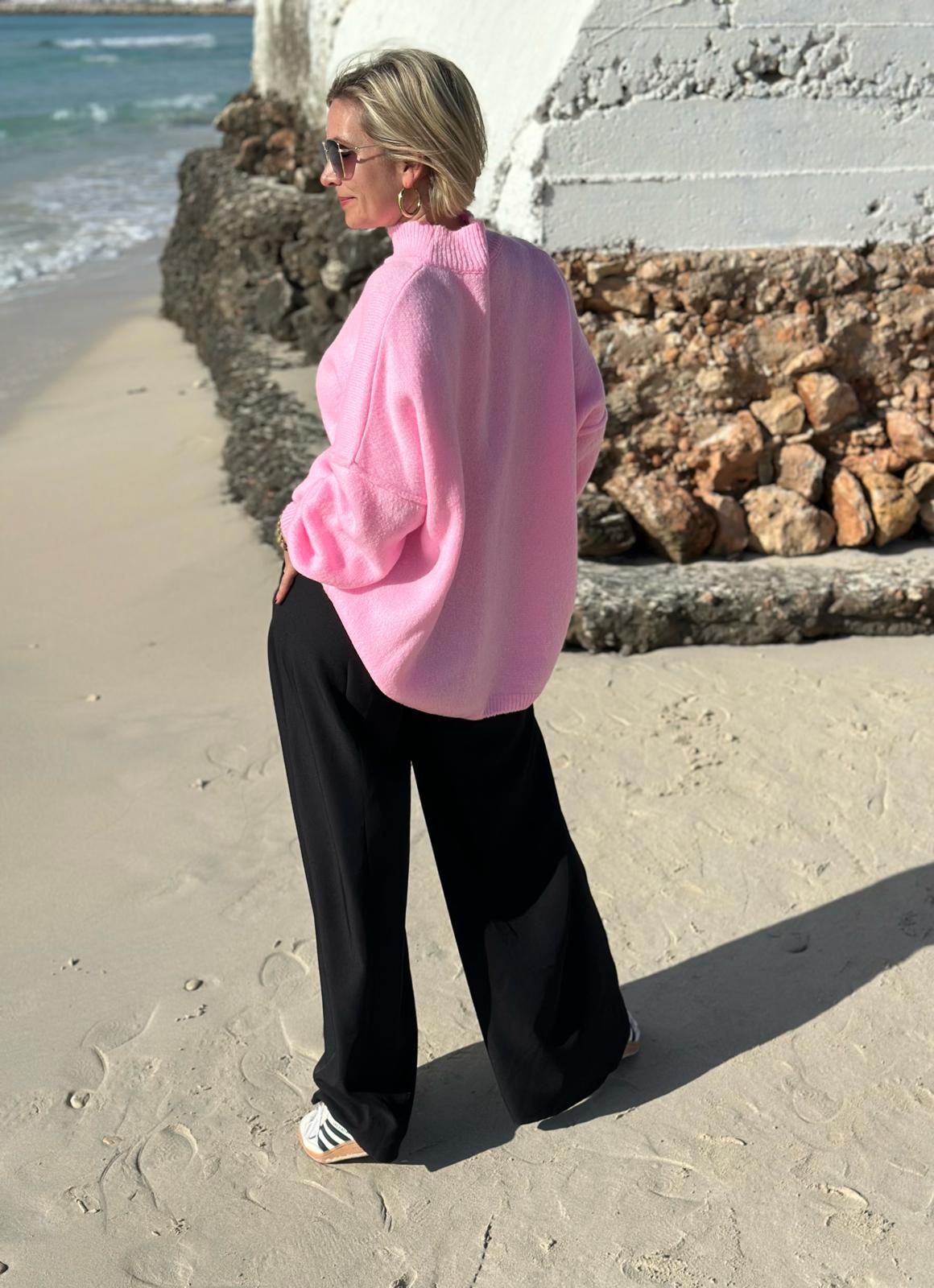 Feel Good Knit – Rollkragenpullover in Pink