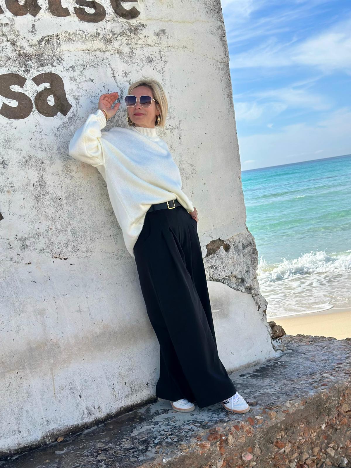 Feel Good Knit – Rollkragenpullover in Weiß