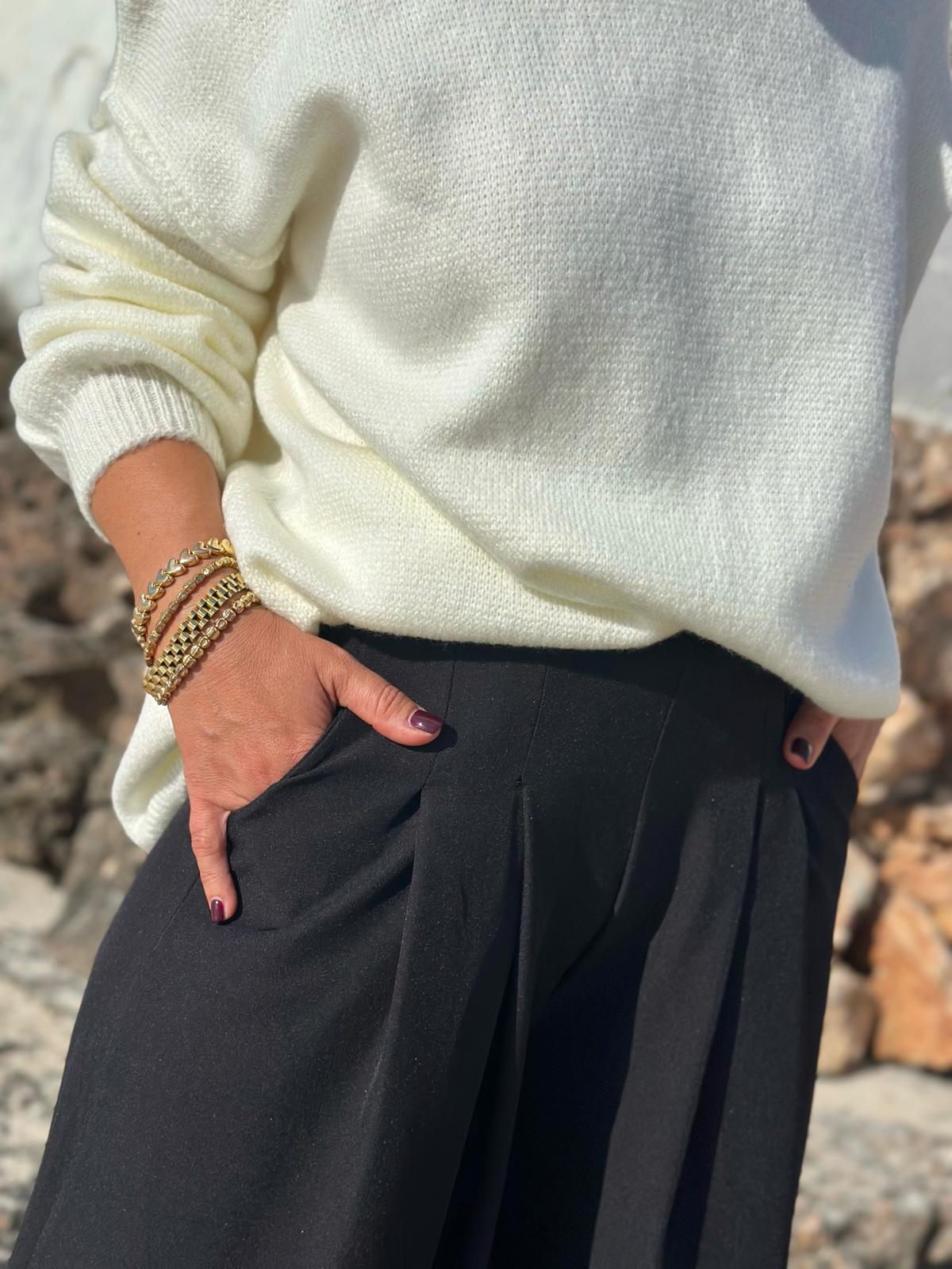 Feel Good Knit – Rollkragenpullover in Weiß