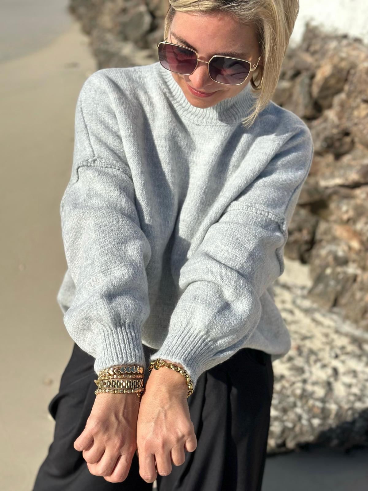 Feel Good Knit – Rollkragenpullover in Grau