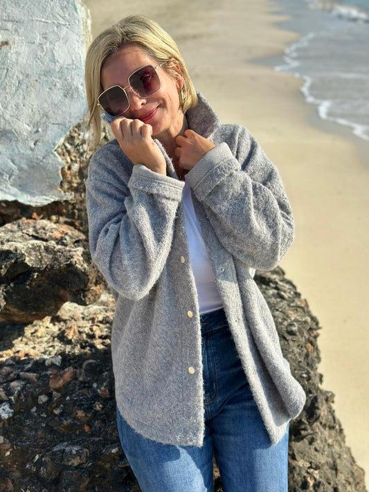 Soft Touch Jacke in Steingrau