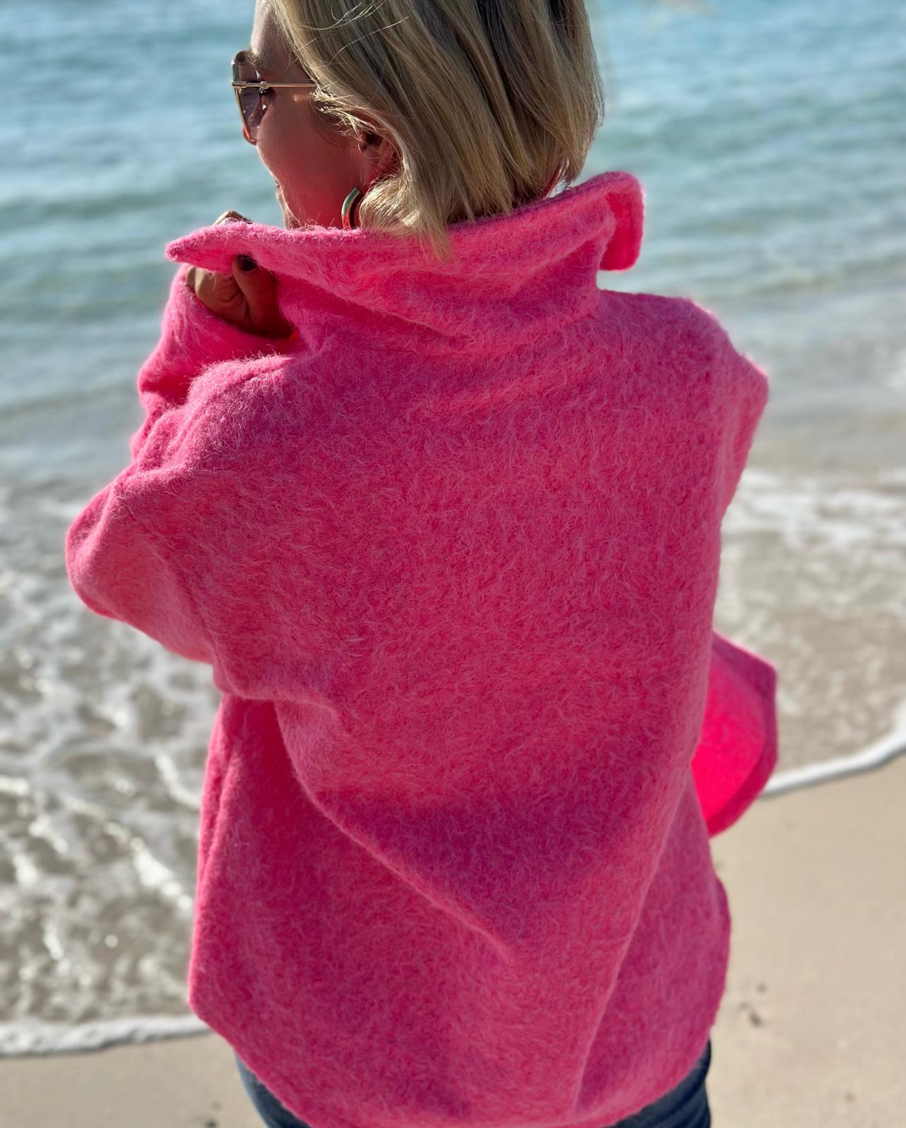 Soft Touch Jacke in Knallpink