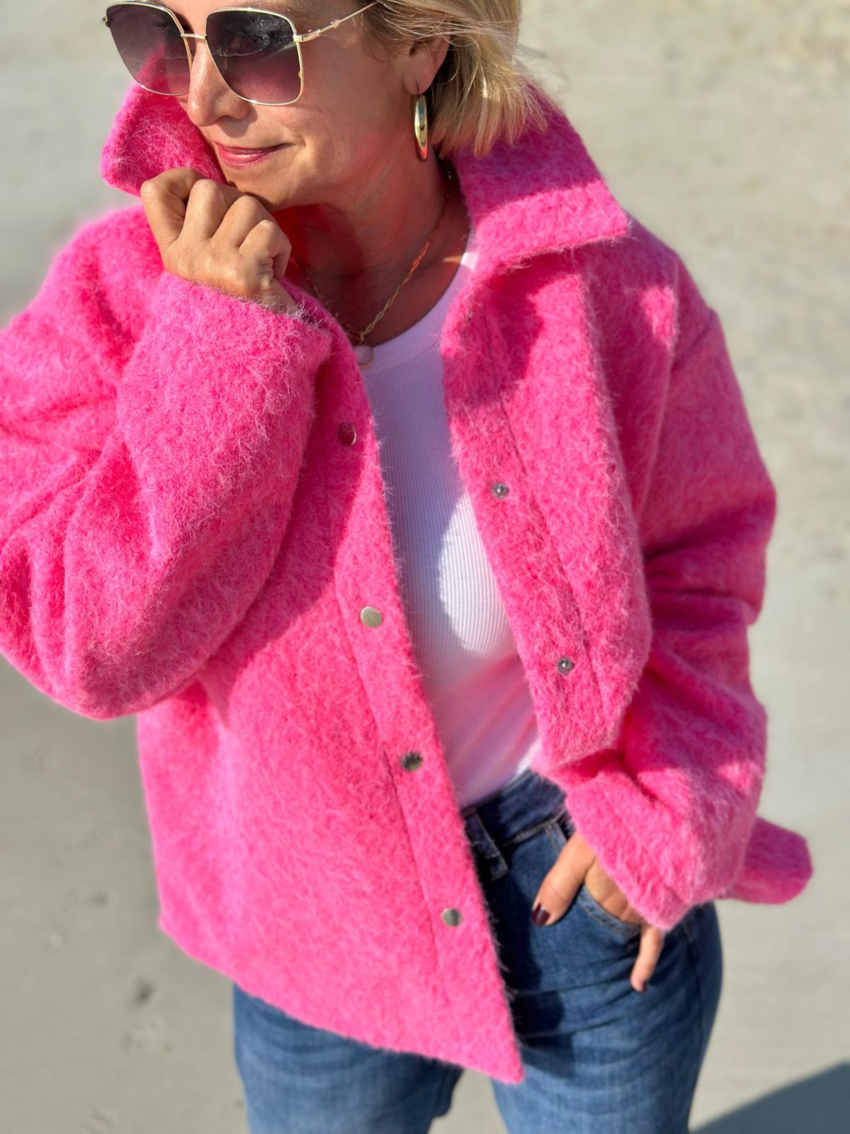 Soft Touch Jacke in Knallpink