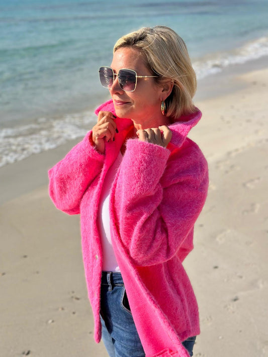 Soft Touch Jacke in Knallpink