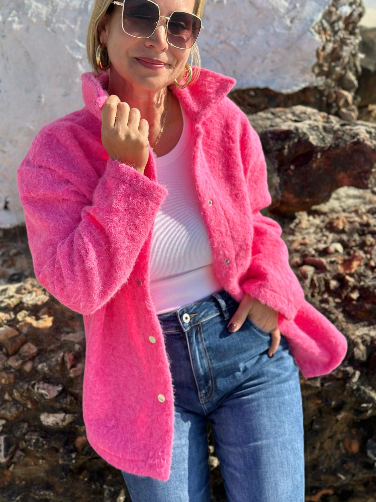 Soft Touch Jacke in Knallpink