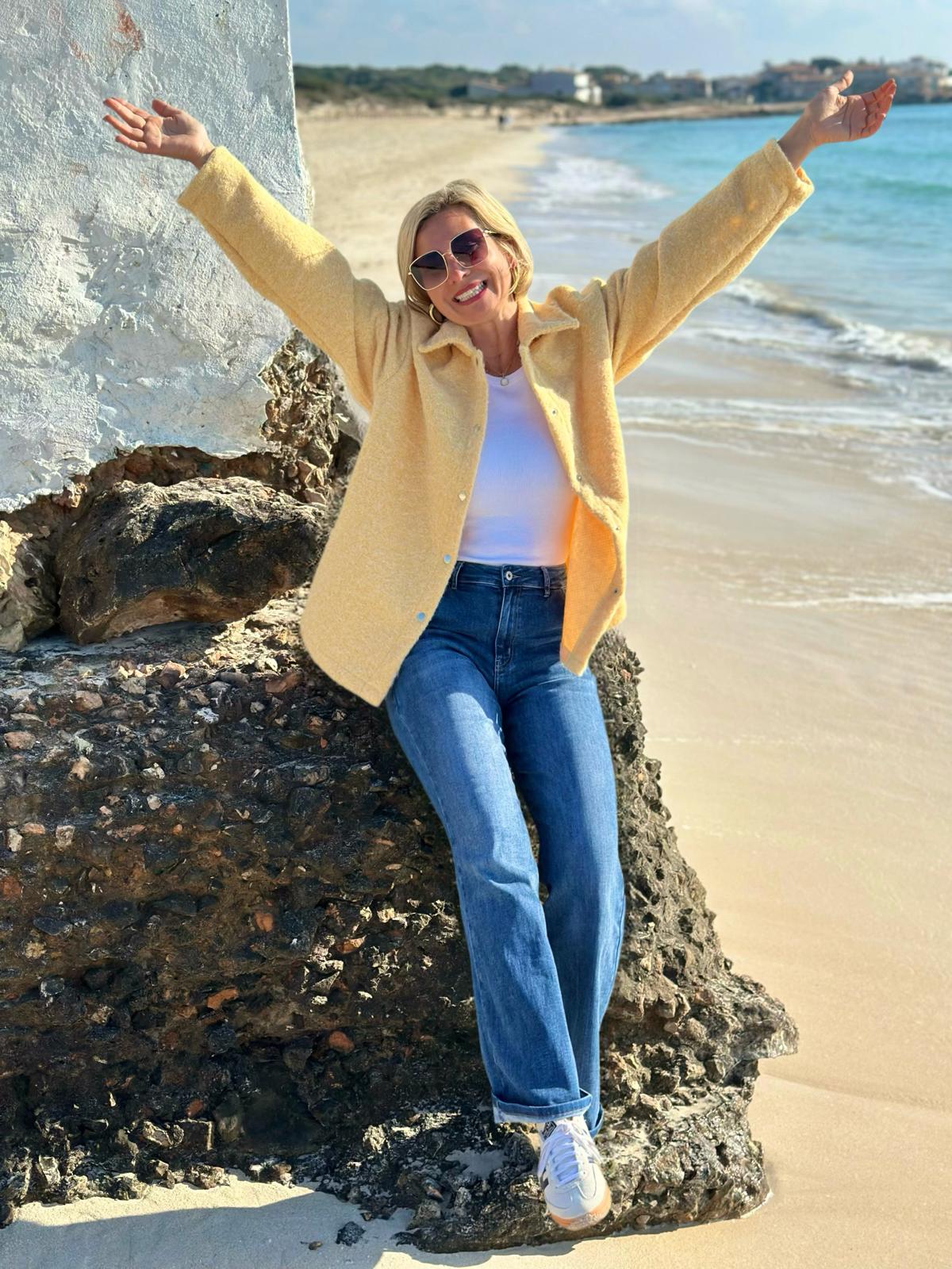 Soft Touch Jacke in Light Yellow