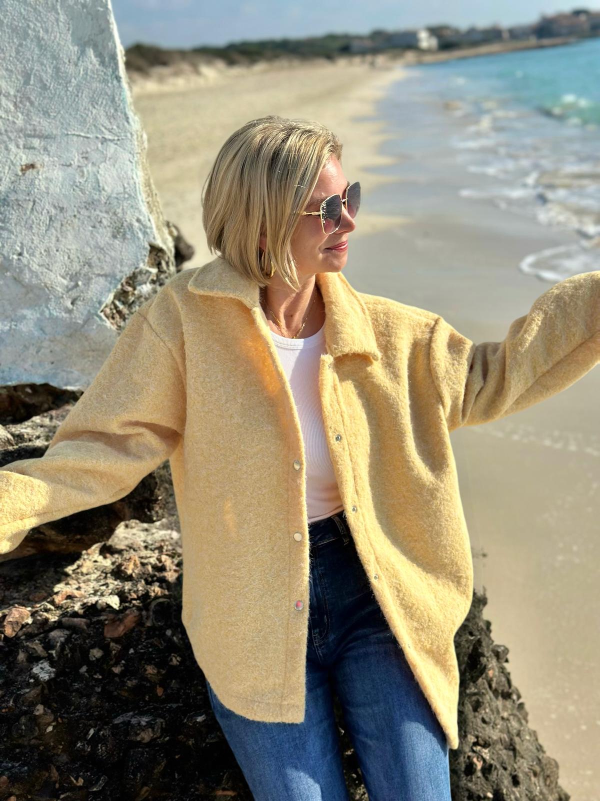 Soft Touch Jacke in Light Yellow