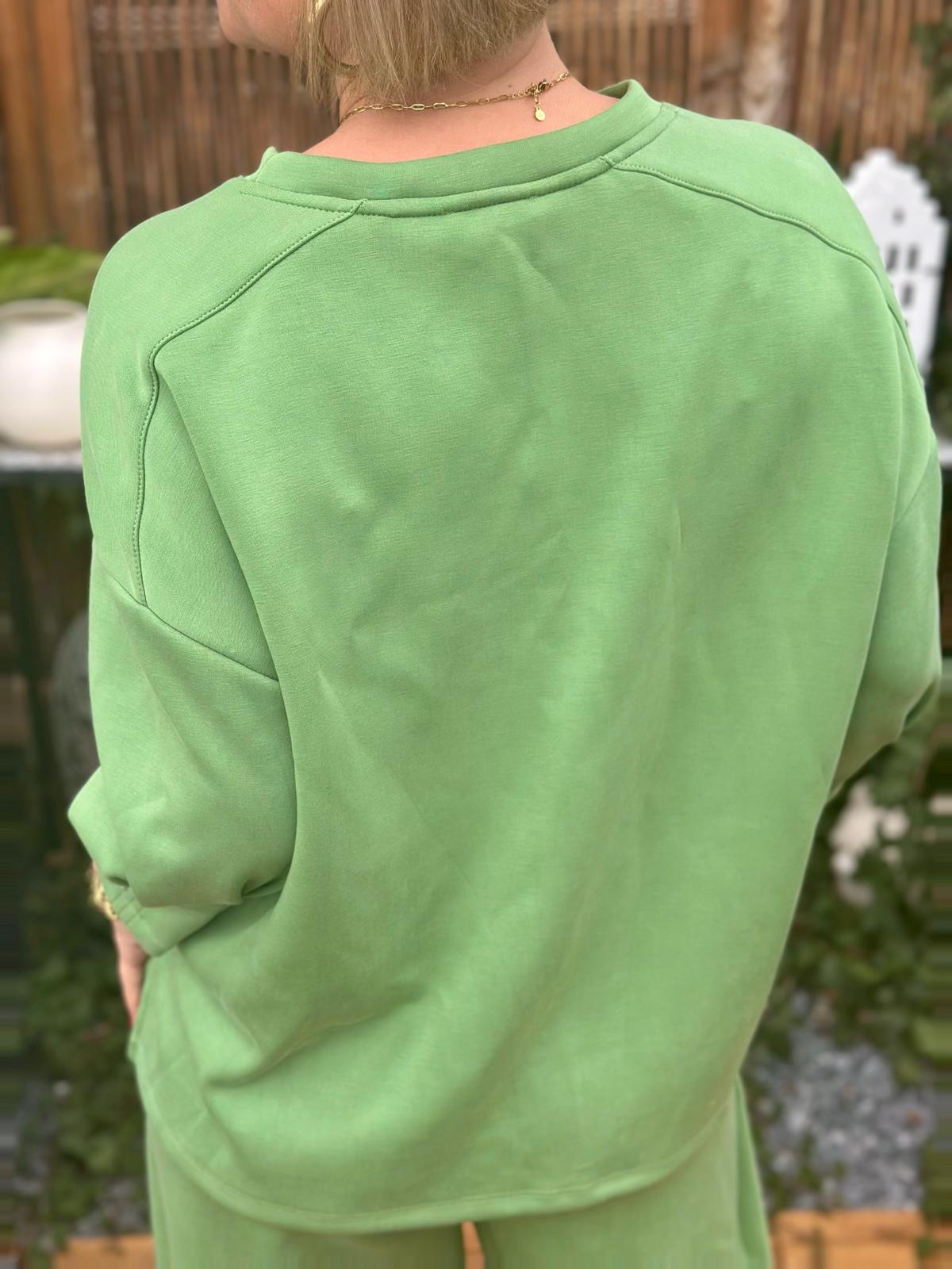 Spring Vibes Wohlfühl-Sweater in Apfelgrün