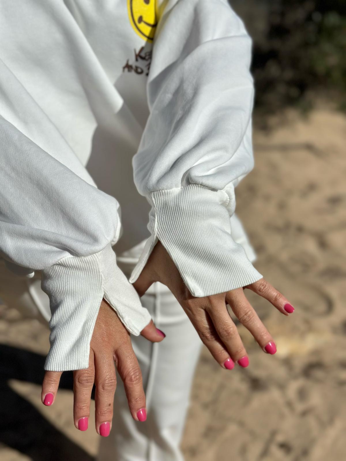 Smile Statement Sweatshirt „Keep it Simple & Balanced“ – WEISS