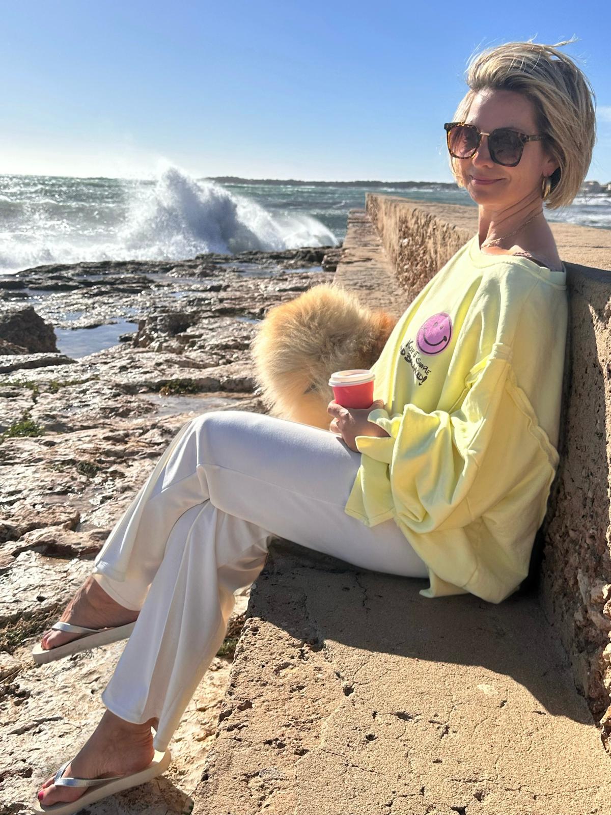 Smile Statement Sweatshirt „Keep it Simple & Balanced“ – PASTELL GELB