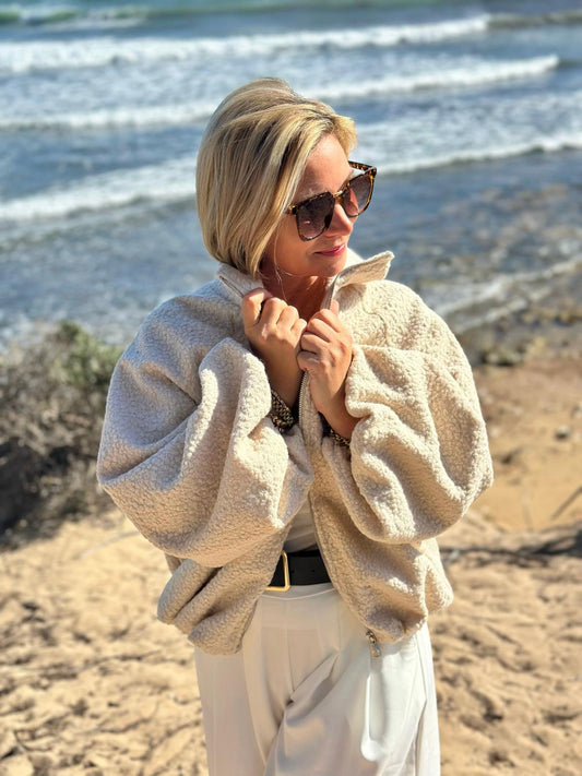Soft Teddy Jacke – Fluffy Beige