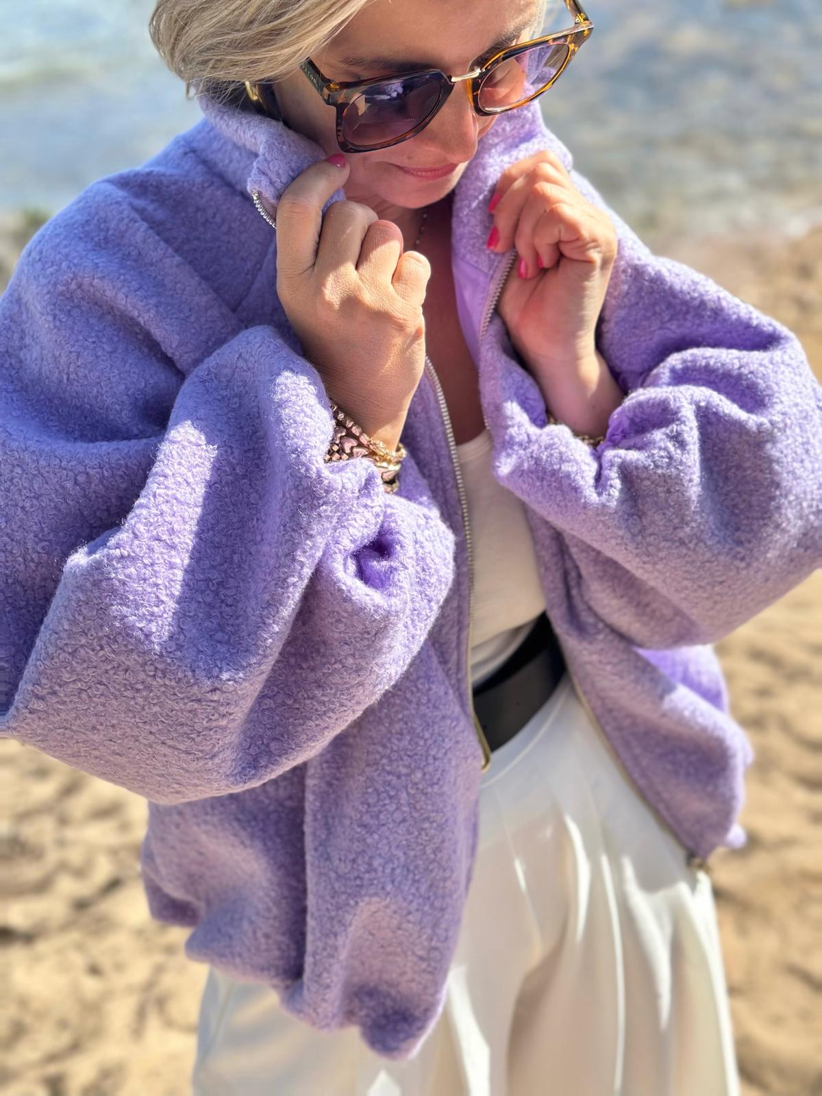 Soft Teddy Jacke – Funny Flieder