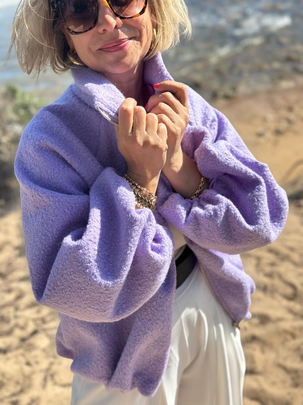 Soft Teddy Jacke – Funny Flieder