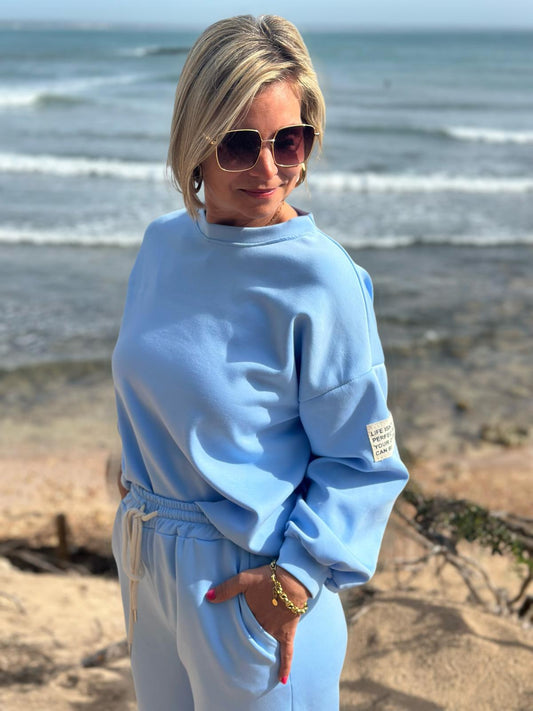 Soft Touch Sweatshirt in Hellblau