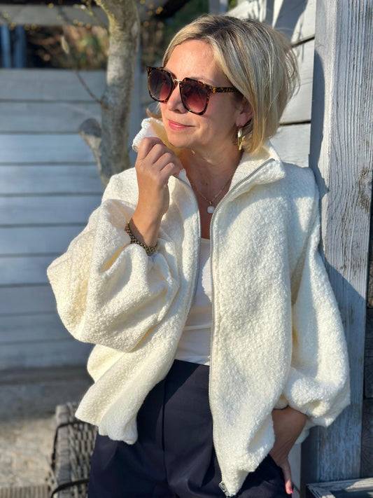 Soft Teddy Jacke - Classy White
