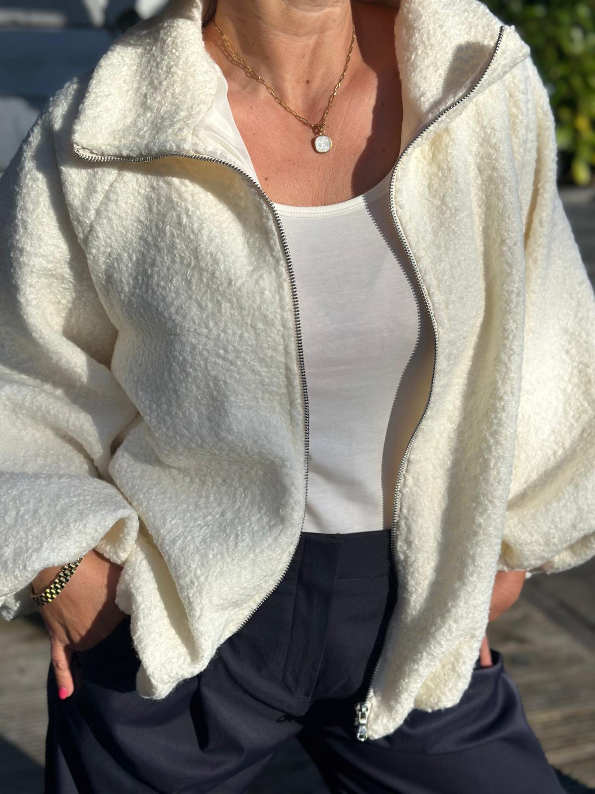 Soft Teddy Jacke - Classy White
