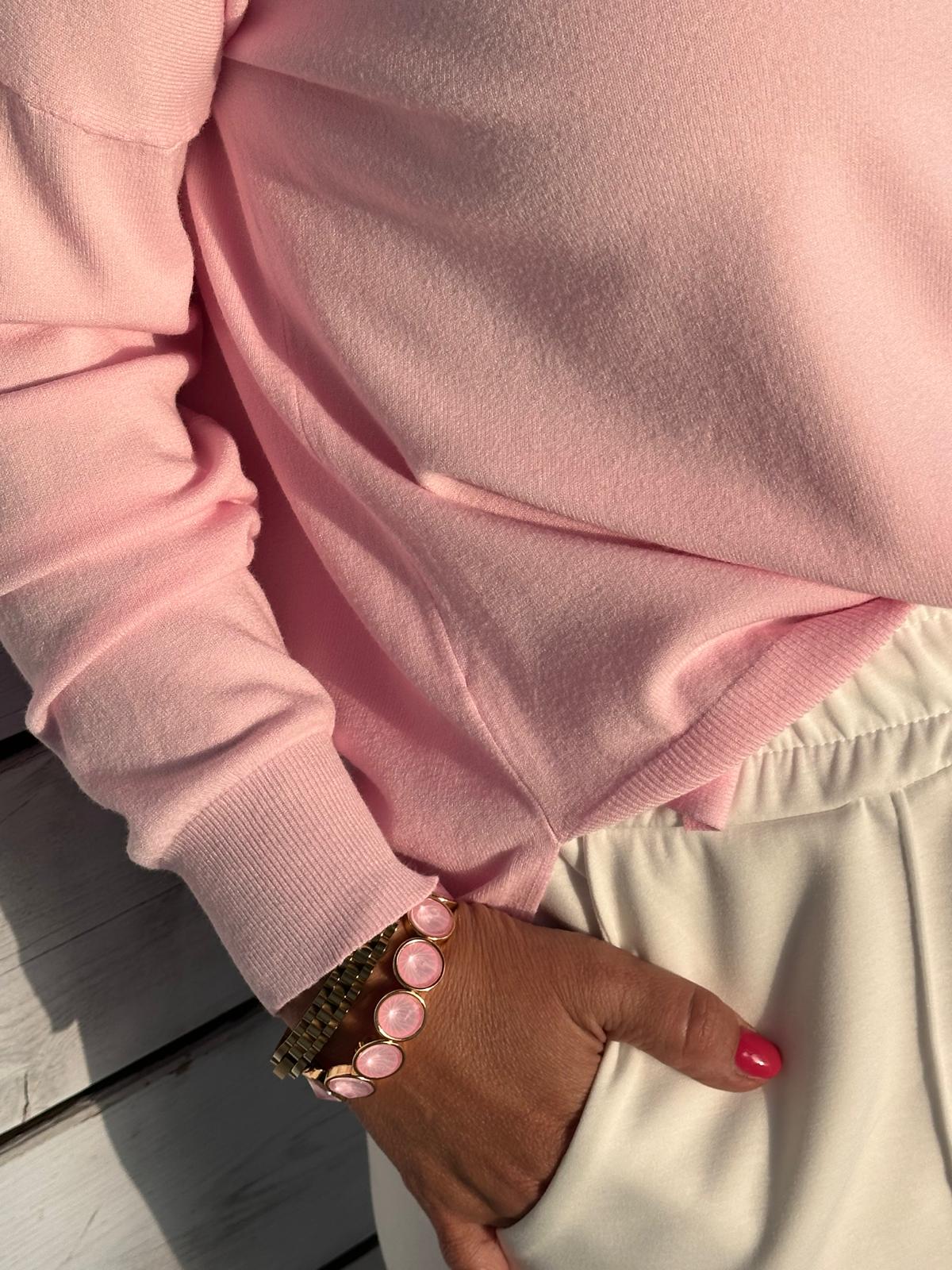 Soft Summer Knit – leichter Langarm-Pullover in Rosa