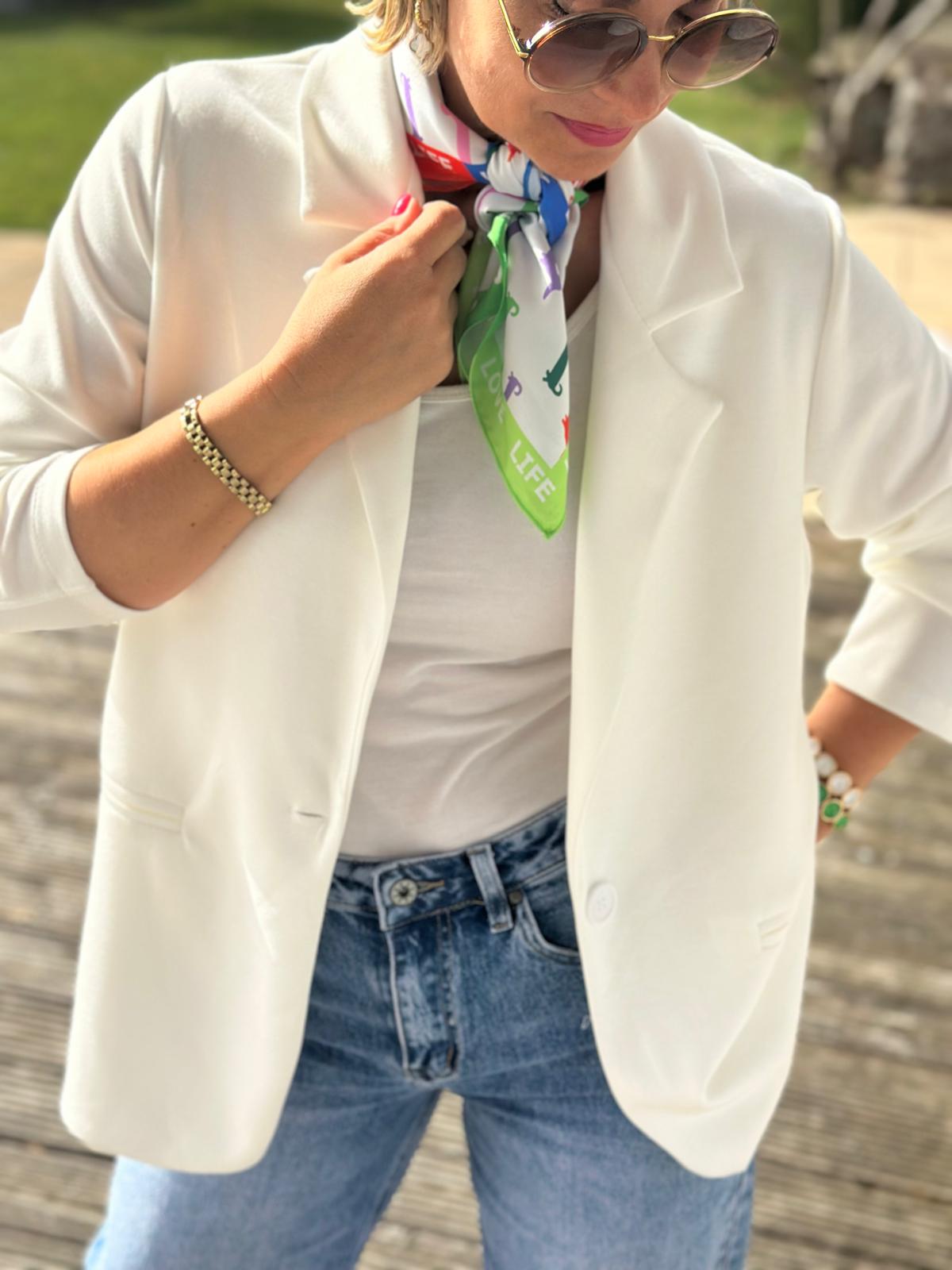Eleganter Blazer „Pure Chic“ – Cremeweiß