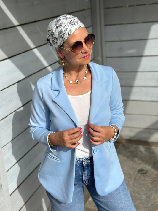 Eleganter Blazer „Pure Chic“ – Hellblau