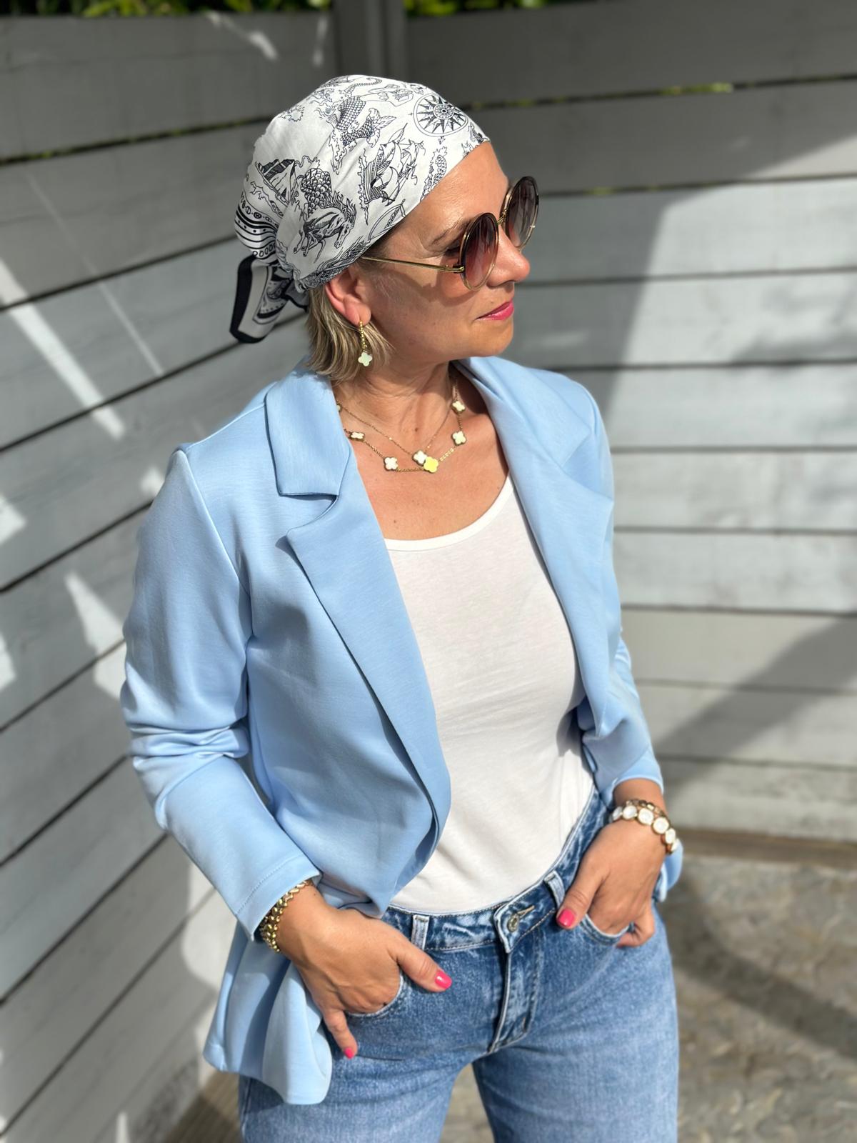 Eleganter Blazer „Pure Chic“ – Hellblau