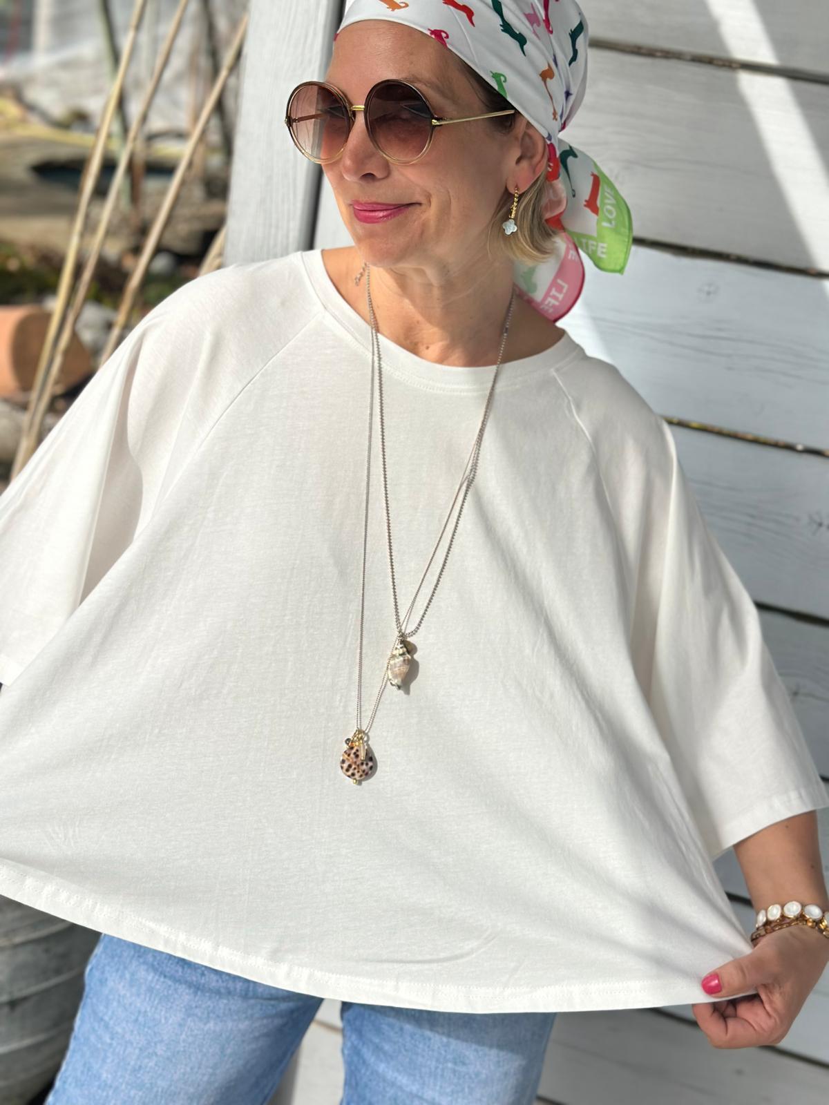 Oversize Shirt ‚Soft Summer‘ – luftiges Shirt in Cremeweiß