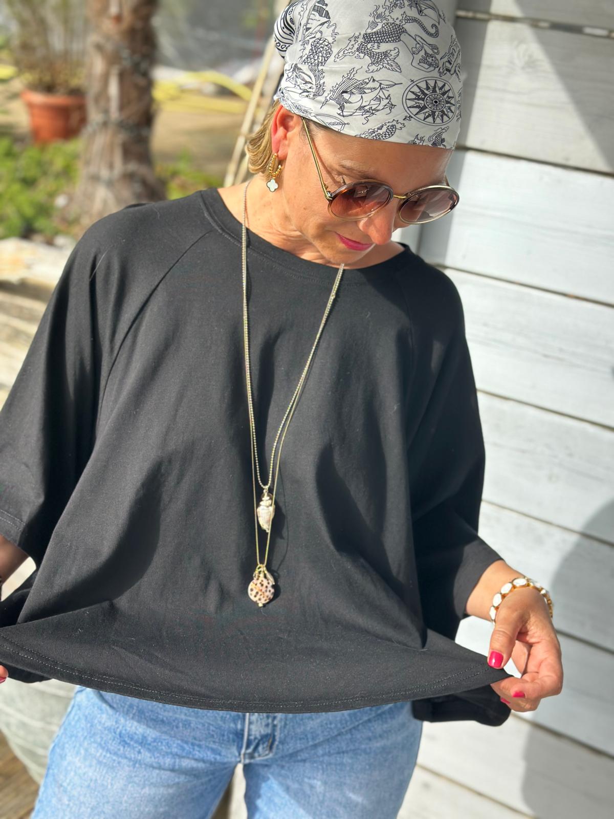 Oversize Shirt ‚Soft Summer‘ – luftiges Shirt in Classy Black