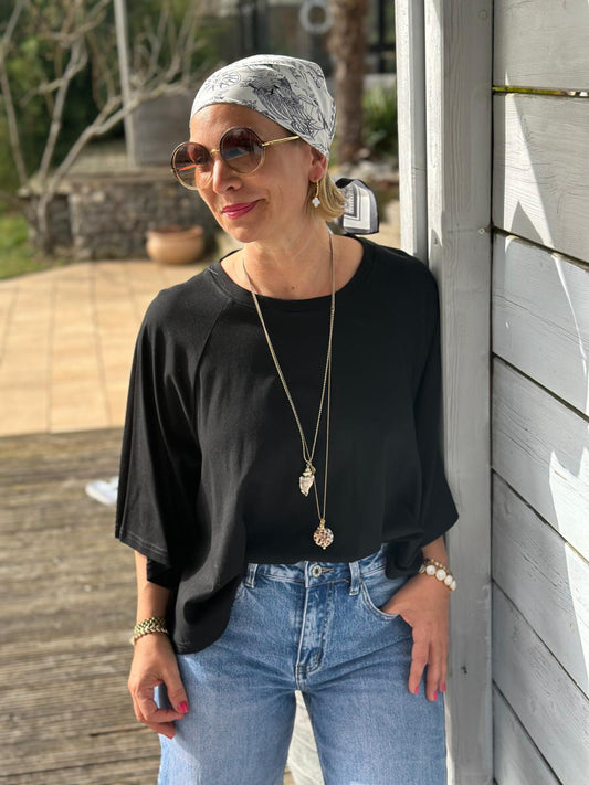 Oversize Shirt ‚Soft Summer‘ – luftiges Shirt in Classy Black