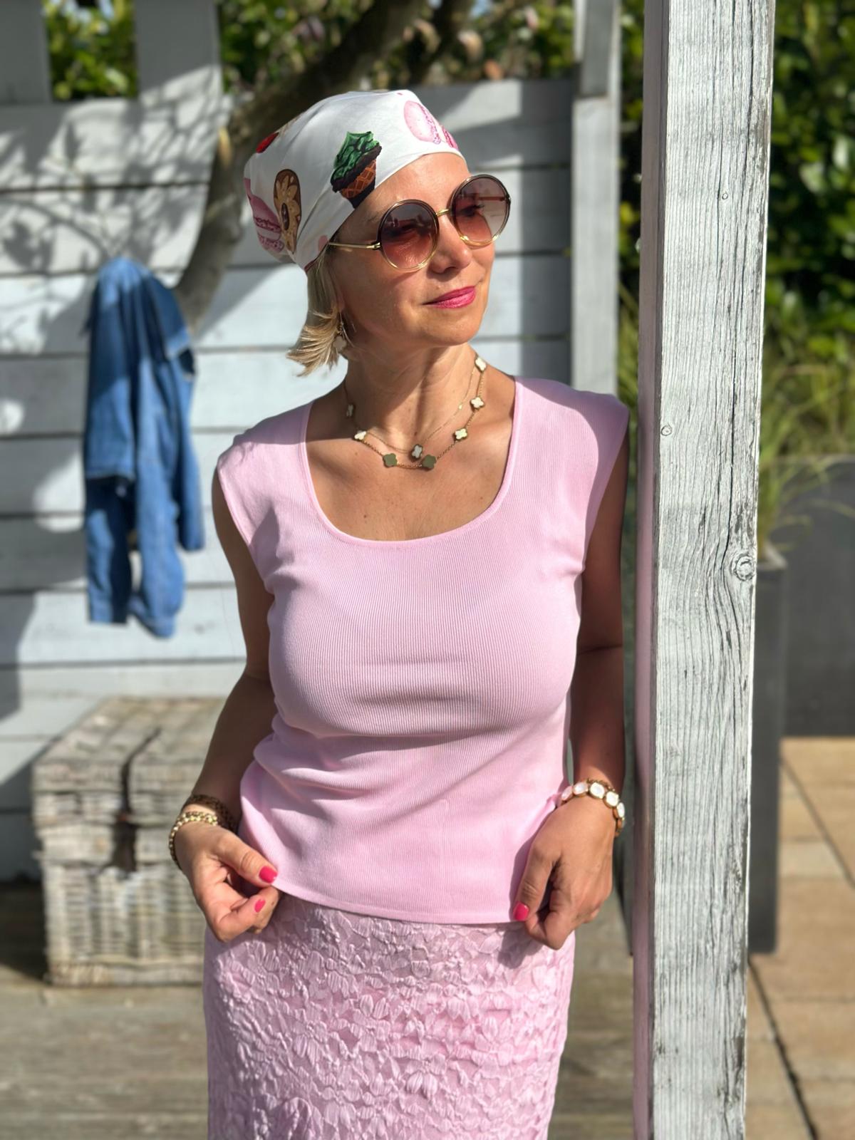 Basic Rib Top - in Rosé