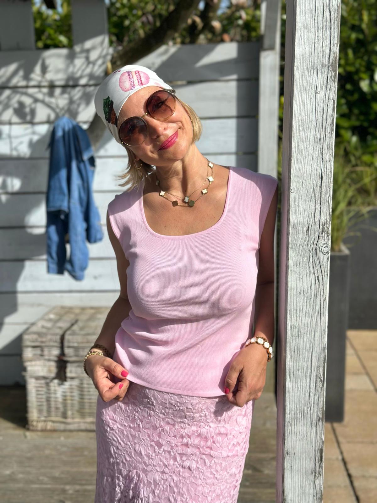 Basic Rib Top - in Rosé