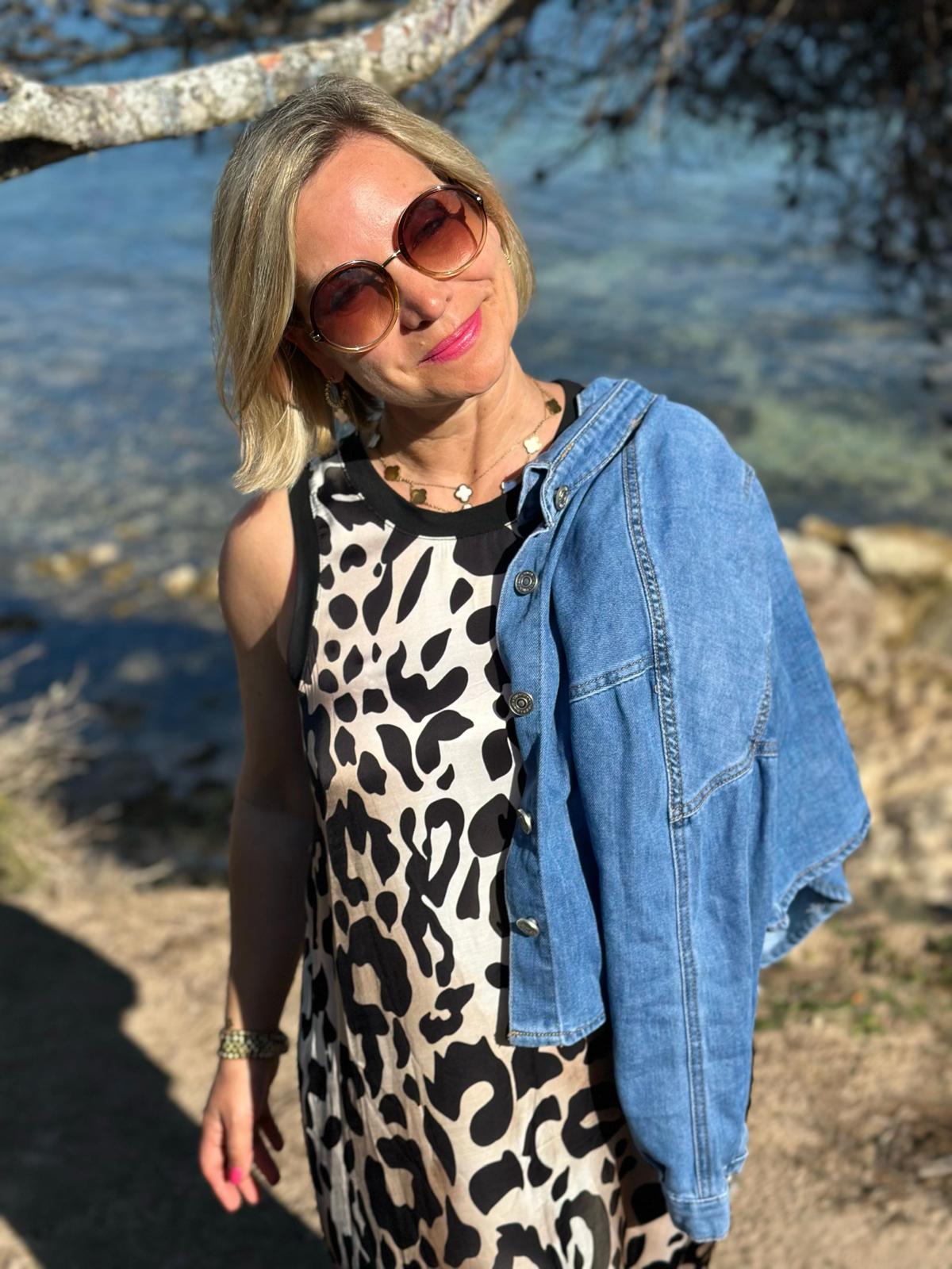 Maxikleid „Wild Black“ – Leo Style