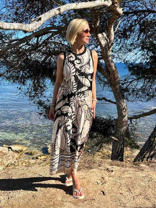 Maxikleid „Boho Riviera“ - Cremé Black