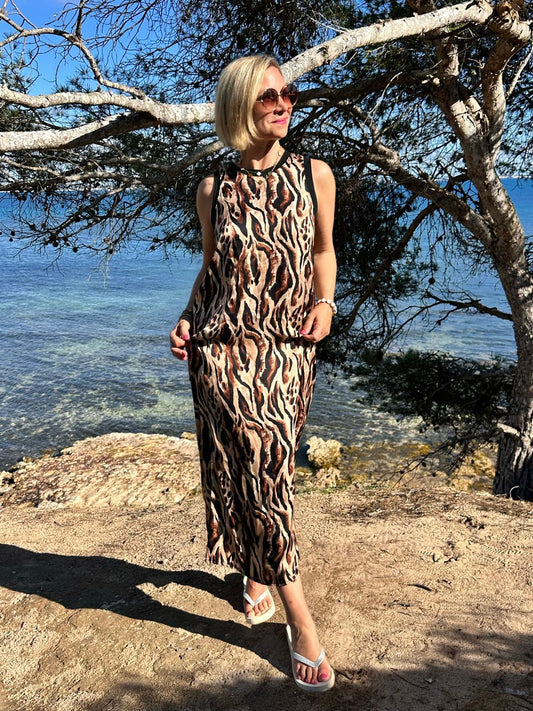 Maxikleid „Savanna Chic“ – Animal Print