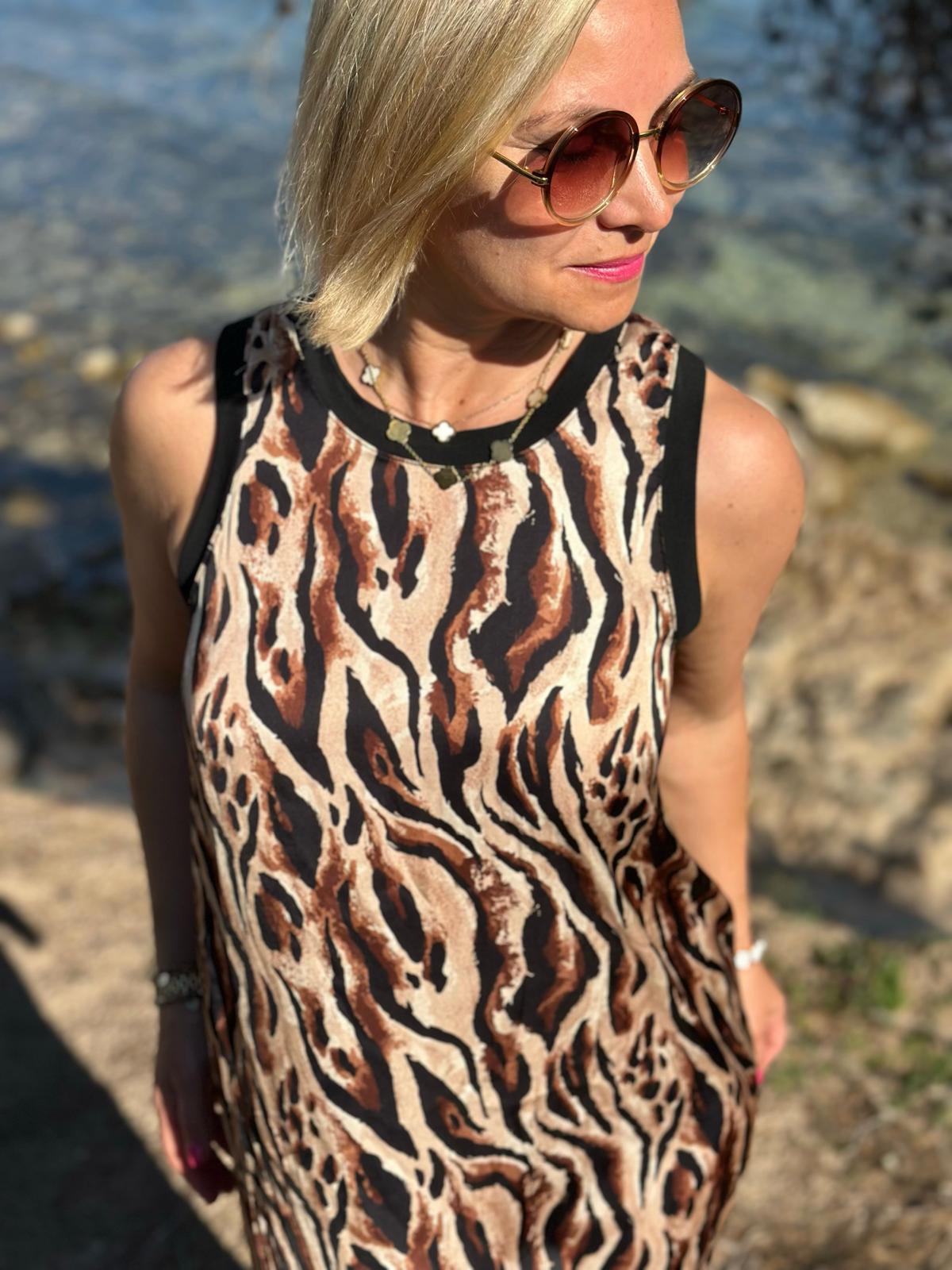 Maxikleid „Savanna Chic“ – Animal Print
